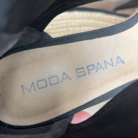 Moda Spana Kacy Espadrille Wedges with Ankle Zip Size 8.5 Black - Picture 7 of 10